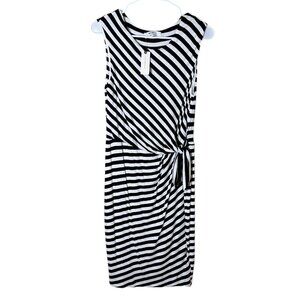 NWT Anthropologie Bailey 44 Striped Faux-Wrap Sleeveless Dress Size Medium